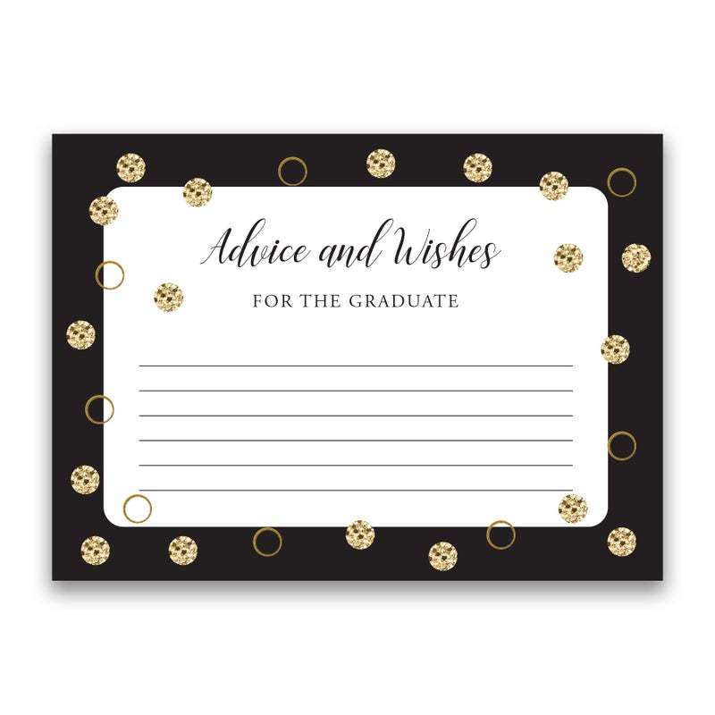 Paper Frenzy Graduation Gold Dot Advice for the Grad Cards - Pack of 25 - Image 1